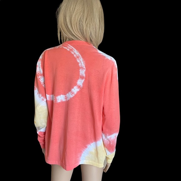 Lafayette 148 New York open front cardigan orange/white/yellow blouse size M - Picture 7 of 9